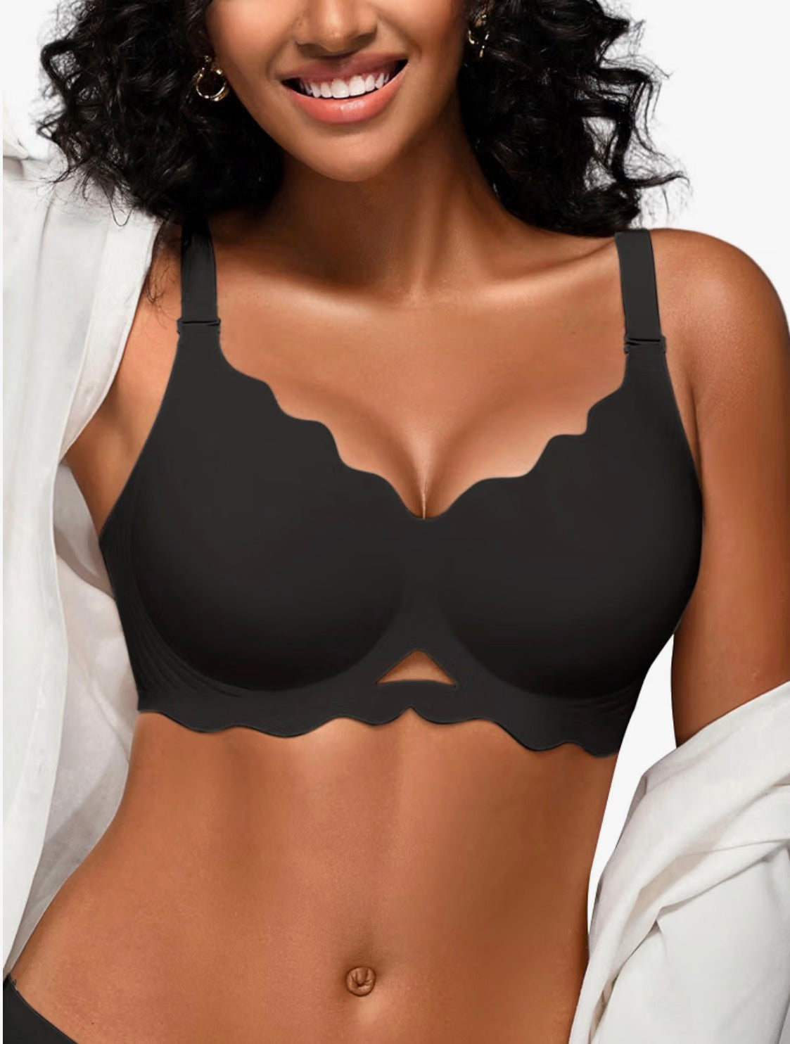 Ramona Wireless V-Scalloped Push Up Bra | B-J Cup