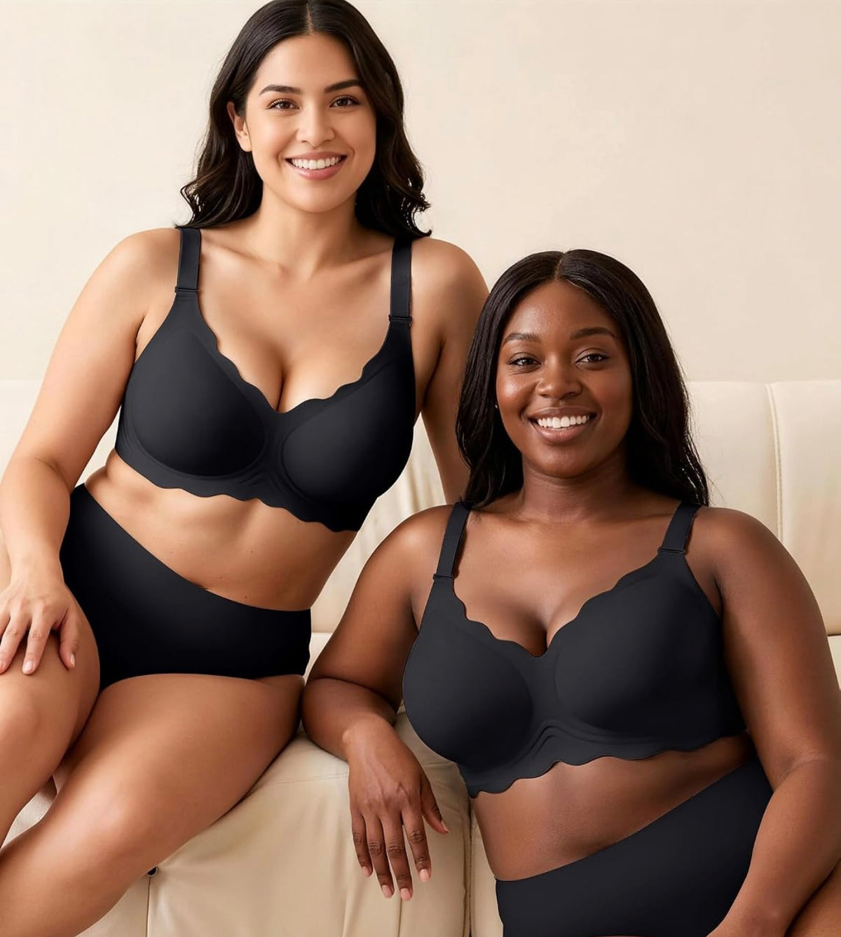 Donika Scalloped Wireless Support Bra