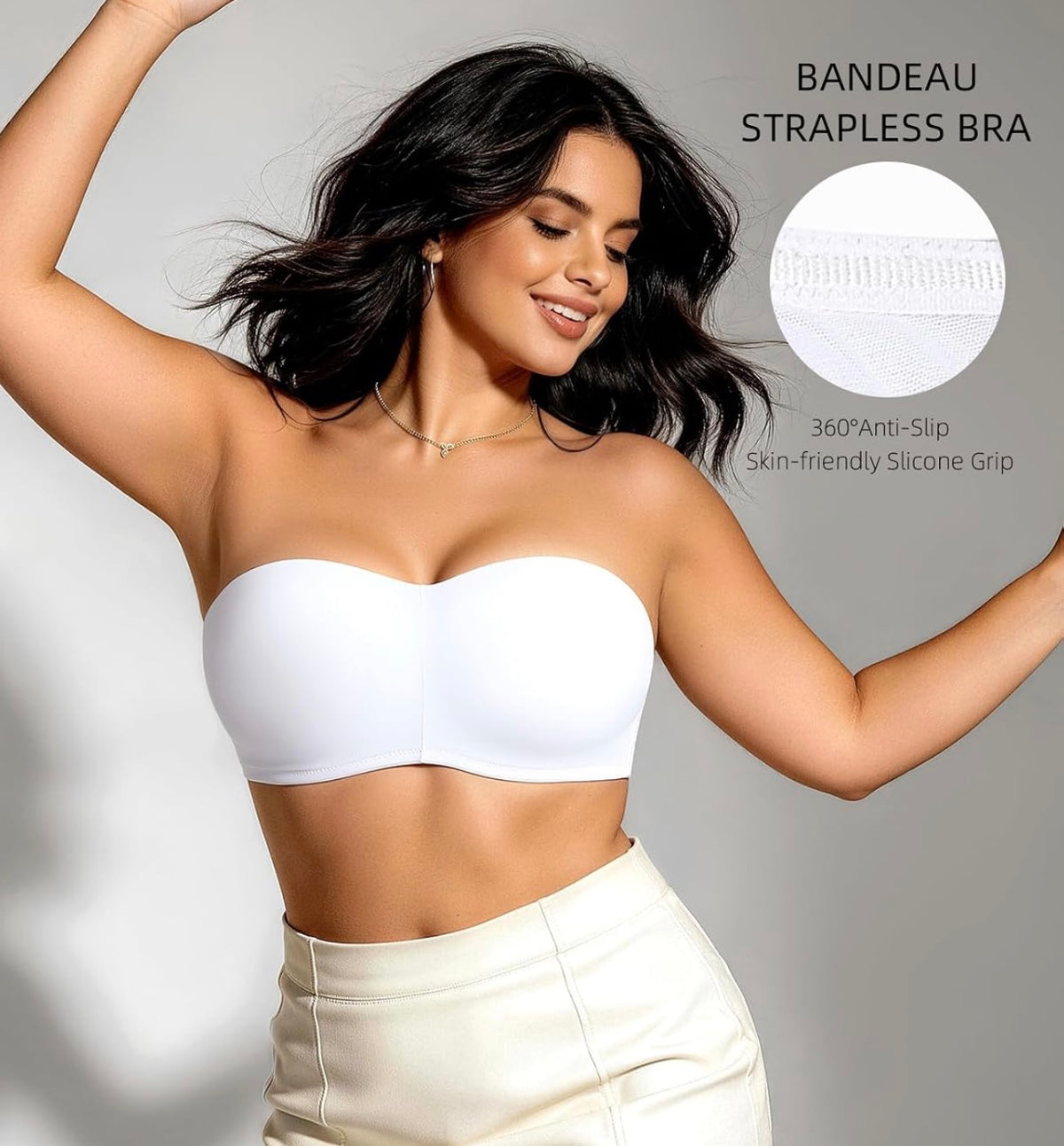 Kimberly Bandeau Bra-Detachable Straps | B-F Cup
