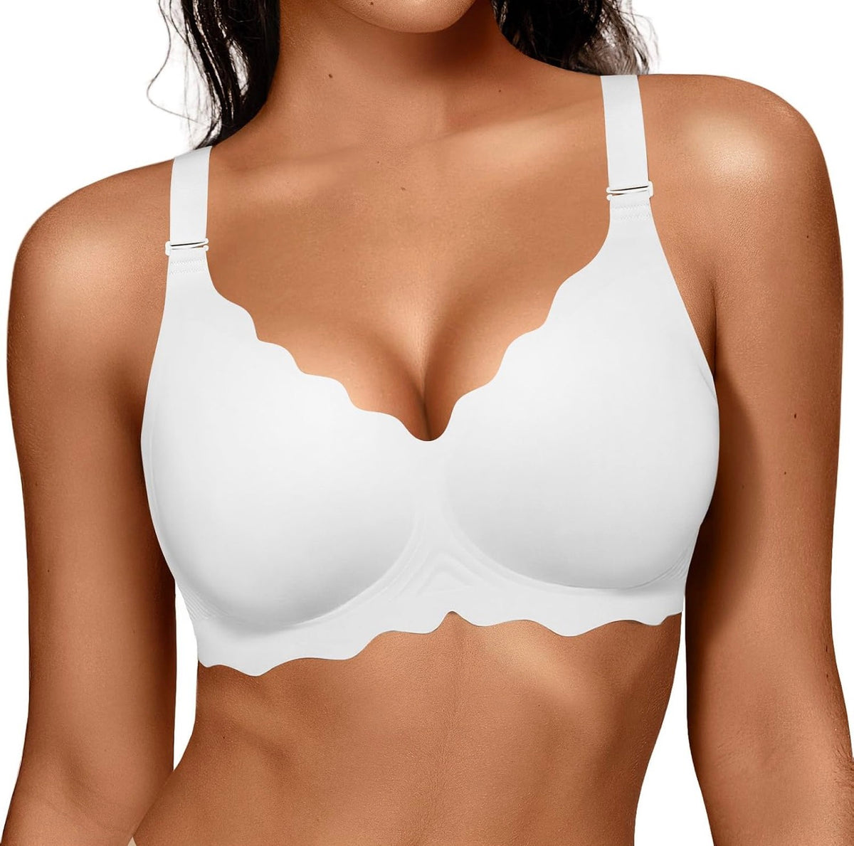 Donika Scalloped Wireless Support Bra