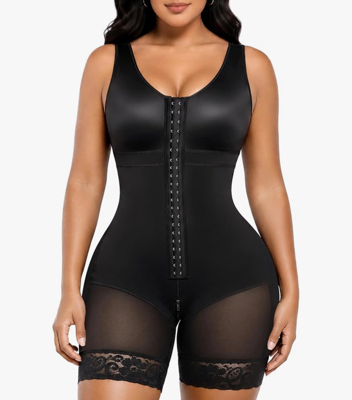 DreamShaper® Full Body Hooked Faja Bodysuit with Zipper Crotch