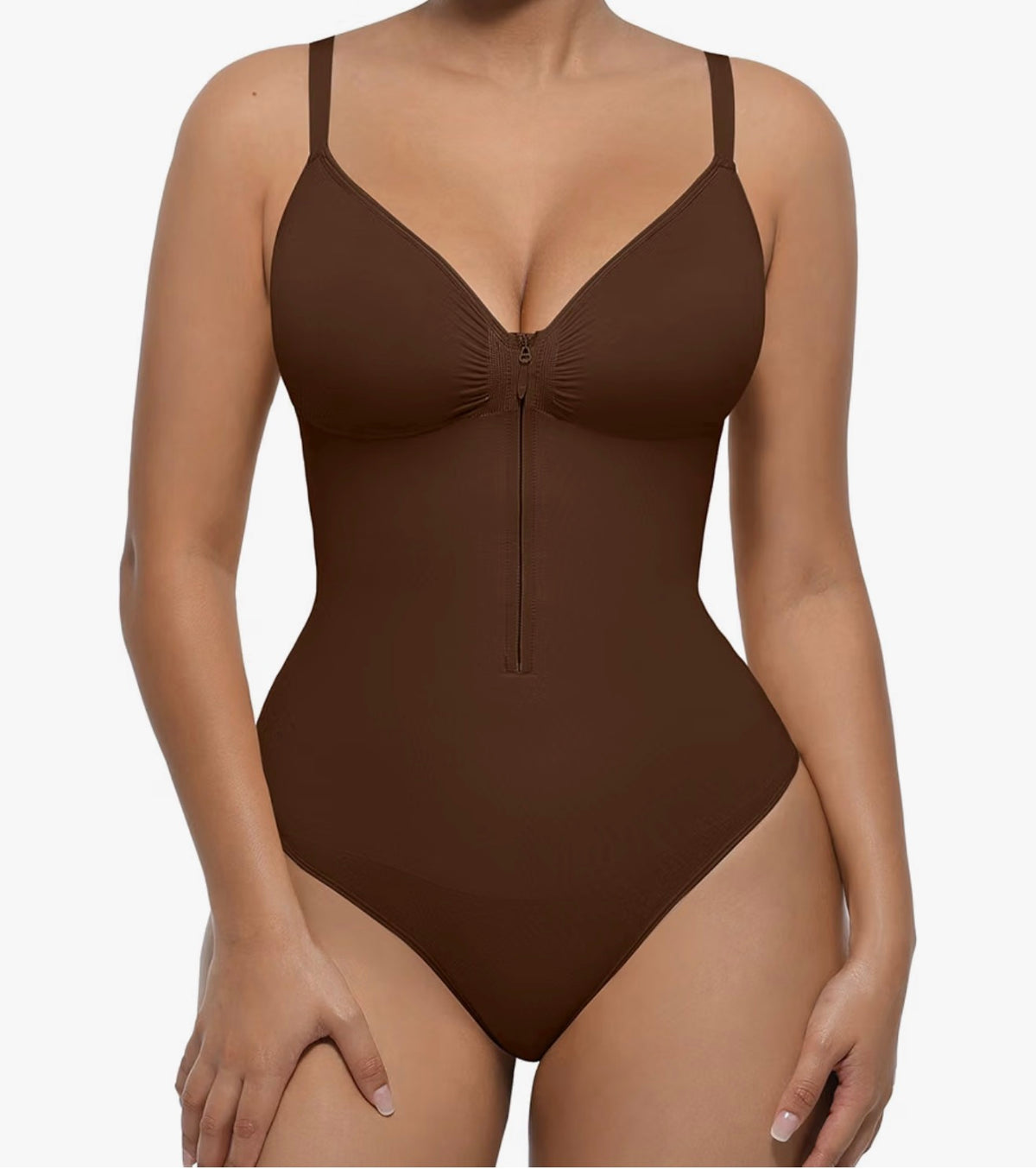 Flexifit® Tummy Control Seamless Zip-Up Short Bodysuit
