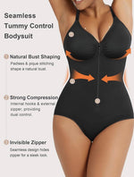 Flexifit® Tummy Control Seamless Zip-Up Short Bodysuit