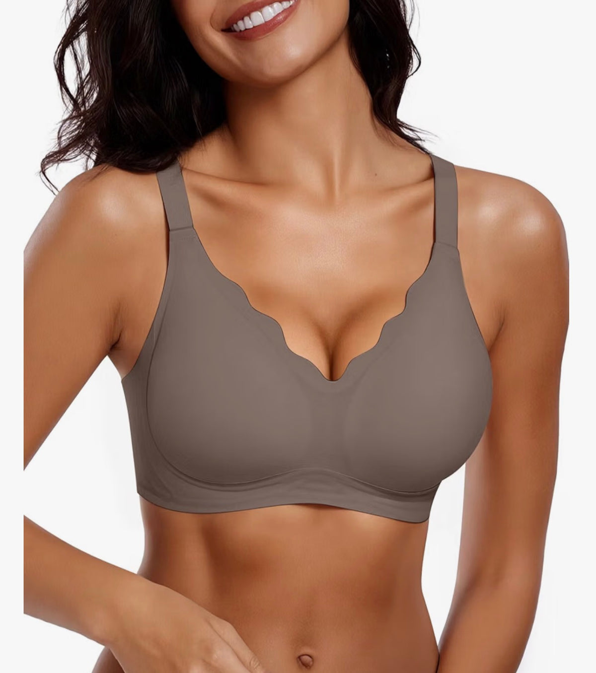Sasha Scalloped V-Neck Wireless Bra