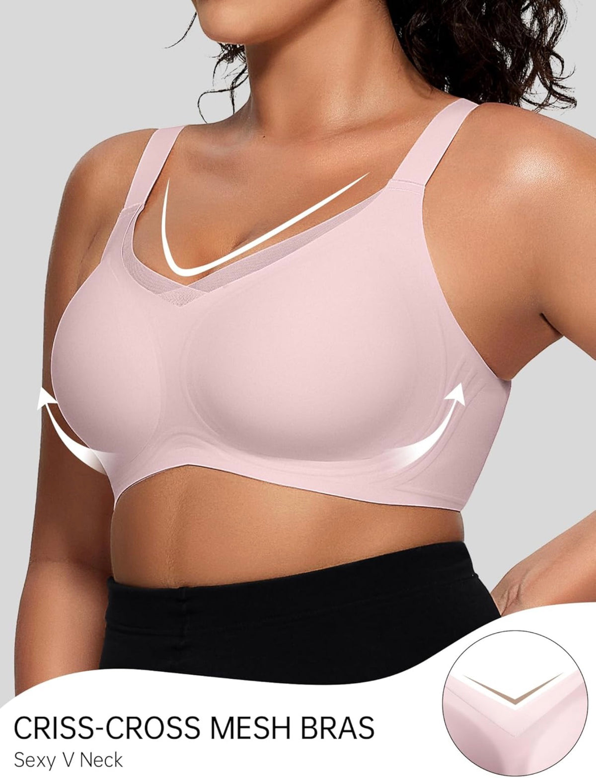 Brianna Wireless Full Coverage Support Bra | B-J Cup